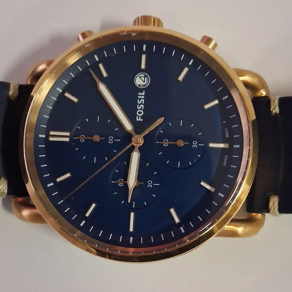 Fossil Men’s The Commuter Quartz Watch FS5404 | Blue Dial